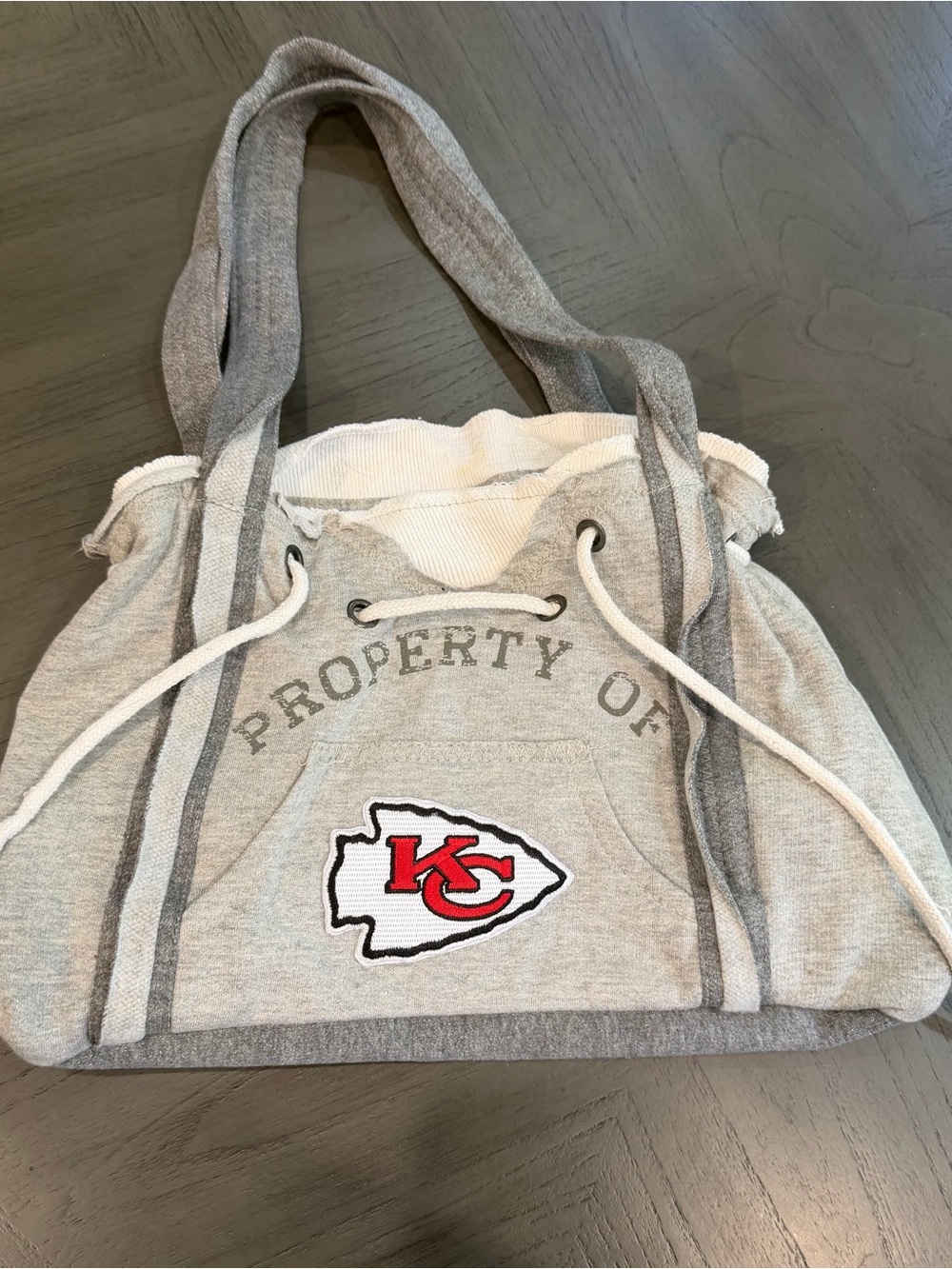 Kansas City Chiefs Gray Sweatshirt Tote Purse